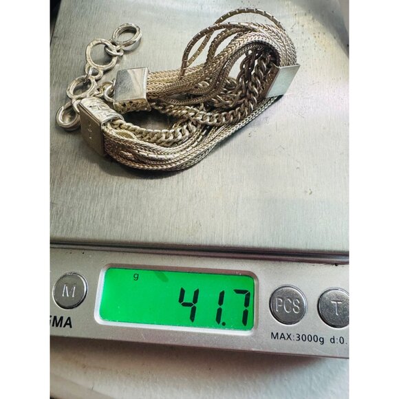 Silpada Talk of the Town 925 Multi Chain Bracelet 6.5–8" 41.7g Estate Vintage - Picture 8 of 8
